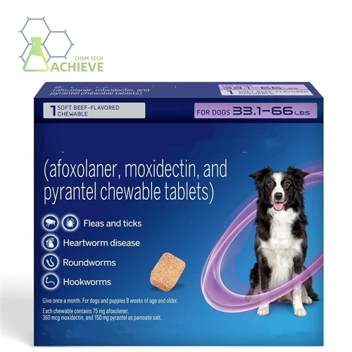 Nerv{0}}Ciljanje tableta za žvakanje Afoxolaner i Milbemycin Oxime